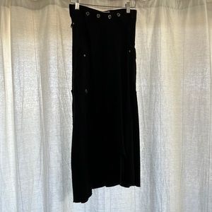 DIESEL Black Wool Wrap Long Skirt